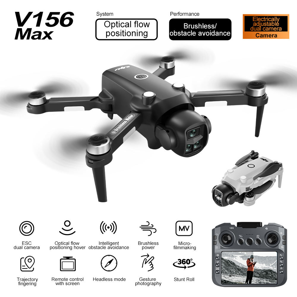 Jjrc Drone X12 - V156 Maxドローン 4Kプロフェッショナルドローン カメラ付きリモコン（スクリーン搭載） ブラシレスモーター 障害物回避機能付きドローン