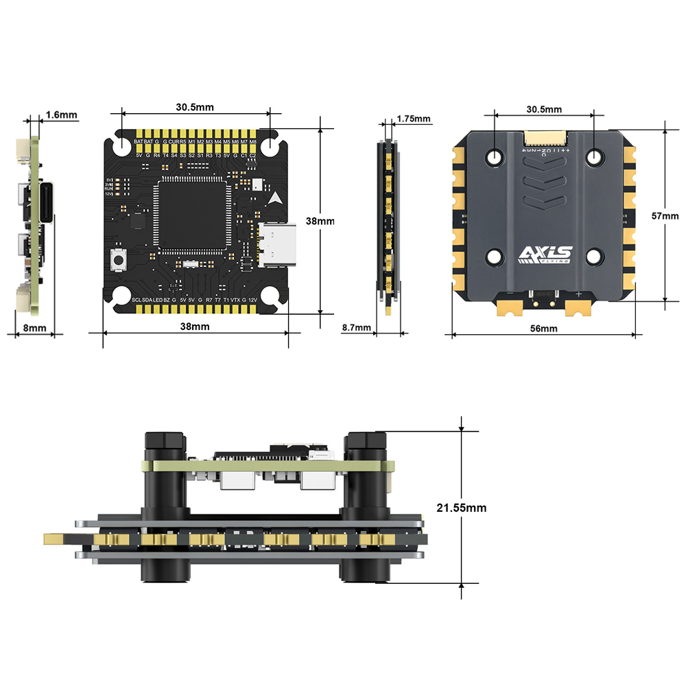 Axisflying Argus Pro ECO F722  - Drone Gimbal Controller のレビューと価格